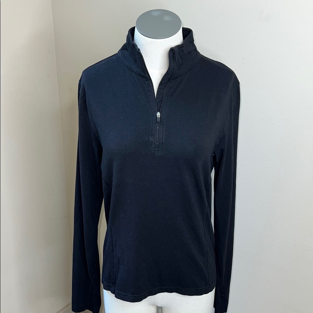 EUC Tasc Performance Recess quarter zip Black Long Sleeve Top Small